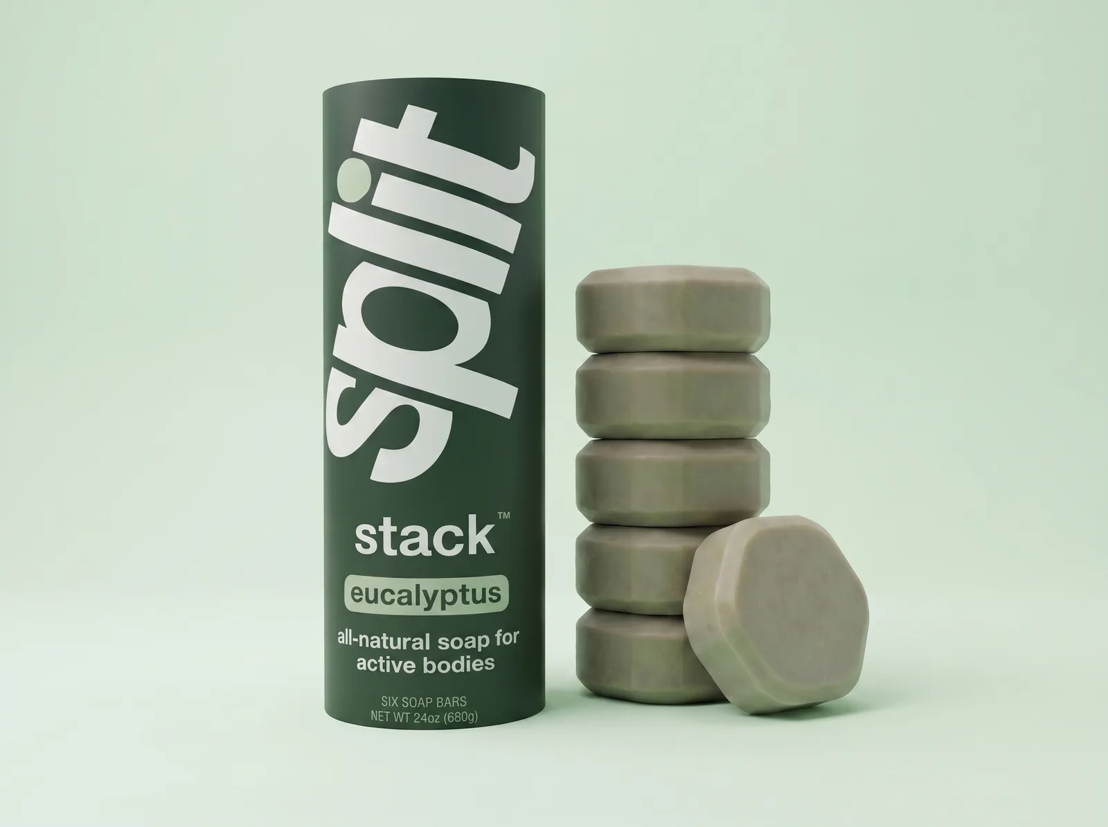 Split Stack packaging with soap bars